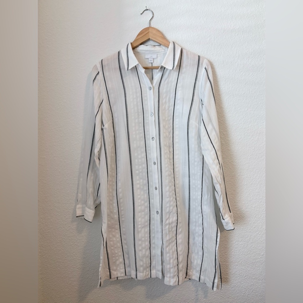 J. Jill Linen Cotton Spring Button Down Tunic